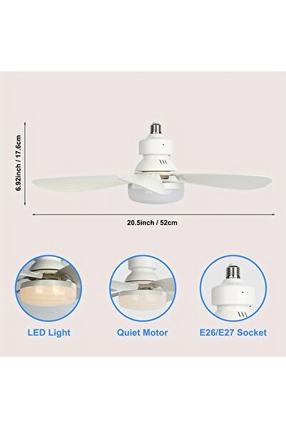Choice 85-265V 40W 52cm Fan Light Sket Fan Light with Remote, 20.5in Small Ce...