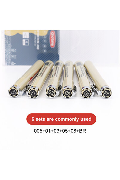 Choice 6Pcs set 12 Tip Pigment Liner Micron Ink Marker Pen for Manga Draw Sketching Needle Pen Hook Line Pe