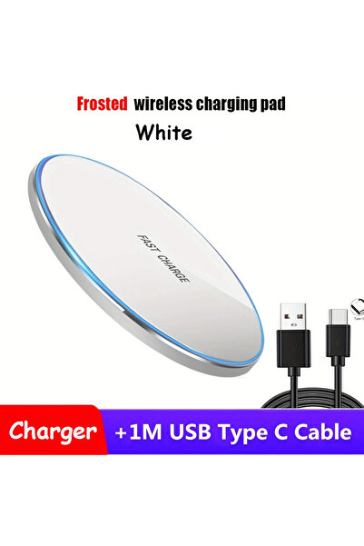 Choice شاحن لاسلكي أبيض اللون مزود بكابل لأجهزة iPhone 16 و 15 و 14 و 13 و 12...