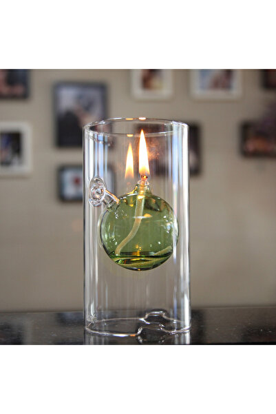 Choice مصباح إعصار أخضر كروي الشكل، 8 سم × 15 سم، شمعدان، مصباح زيت، إضاءة دا...