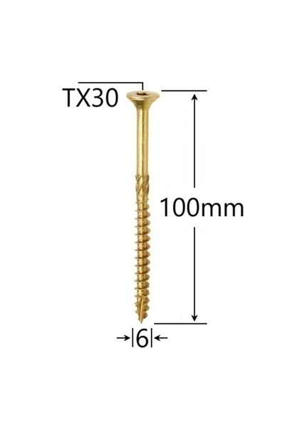 Mag-Krak Surub Dulgherie Cap Inecat 6x100 - 100buc/cutie