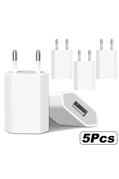 Choice 5PCS EU 2-5PCs 5V 1A Eu AC Home Travel USB Wall Charger For IPhone 6 7 8 plus x xr 11 12 13 14