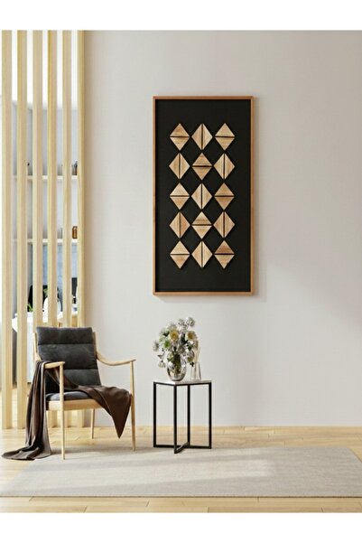 Bec4 Modern wooden wall panel with a prominent geometric design