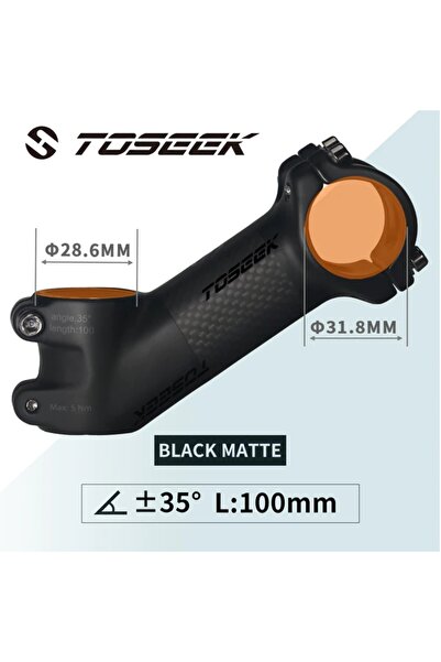 Choice 35Degree-100mm-Matte Toseek Stem MTB Carbon + Aluminum Mtb Handlebar S...