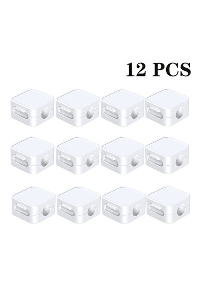 Choice مجموعة مشابك كابلات مغناطيسية بيضاء من روكورين، 12 قطعة، قابلة للتعديل...