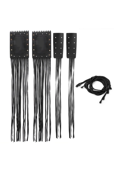 Choice غطاء مقبض دراجة نارية أسود اللون مكون من قطعتين مزين بشرابة، غطاء ذراع...