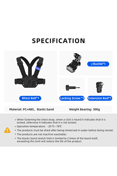 Choice حامل صدر جديد من تيليسين، حزام صدر، حامل سترة، حامل حزام لكاميرات GoPr...