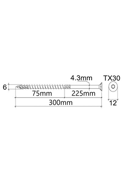 Mag-Krak Surub Dulgherie Cap Inecat 6x300 - 100buc/cutie