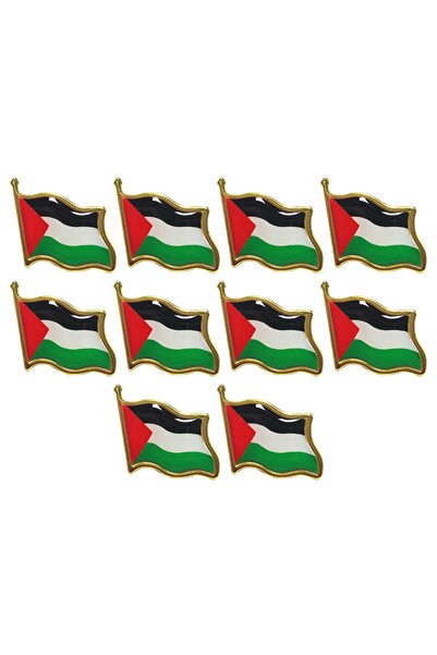 Choice ١٠ قطع، ٥-٨٠ قطعة، دبابيس معدنية تحمل علم فلسطين، مناسبة للملابس وحقائ...