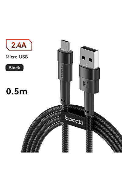 Toocki كابل مايكرو يو إس بي أسود من مور إيه-إم، بطول 0.5 متر وتيار 2.4 أمبير،...