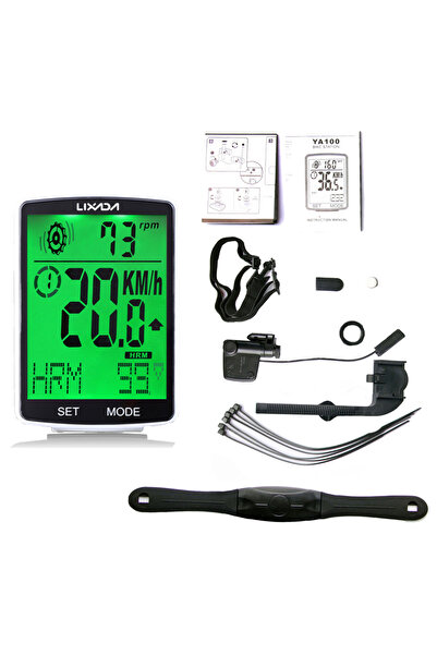 Choice كمبيوتر دراجة لاسلكي متعدد الوظائف بشاشة LCD من ليكسادا، بإضاءة خلفية ...