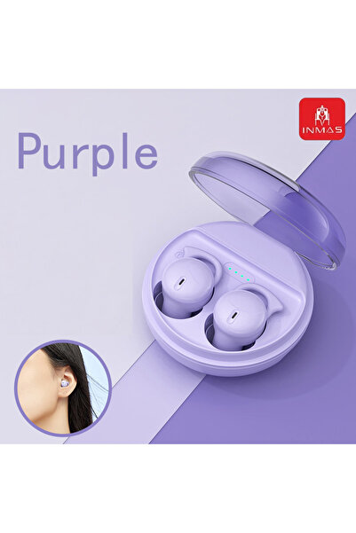 Choice سماعات أذن لاسلكية صغيرة محمولة من نوع INMAS Q26 ENC باللون الأرجواني،...