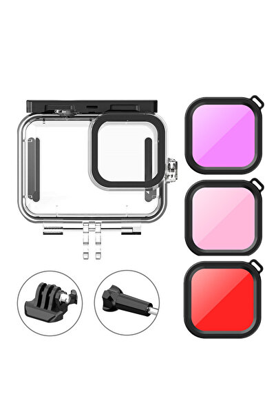 Choice B غطاء أسود مقاوم للماء حتى عمق 60 مترًا لحماية كاميرا GoPro Hero 11 و 10 و 9 أثناء الغوص.