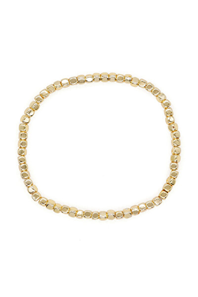 Choice سوار من حجر الهيماتيت المربع من Go2boho، مزين بخرز ذهبي، قابل للتكديس،...