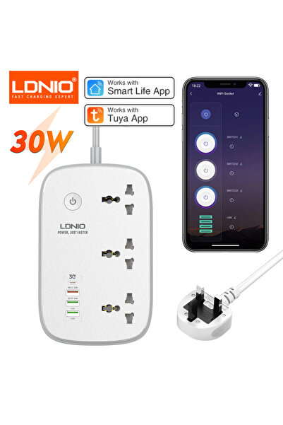 Choice شريط طاقة ذكي من LDNIO، مزود بمؤقت Tuya، ومقبس واي فاي، ومحول قابس أوروبي/أمريكي/بريطاني، و3 منافذ USB PD، وتقنية بلوتوث.