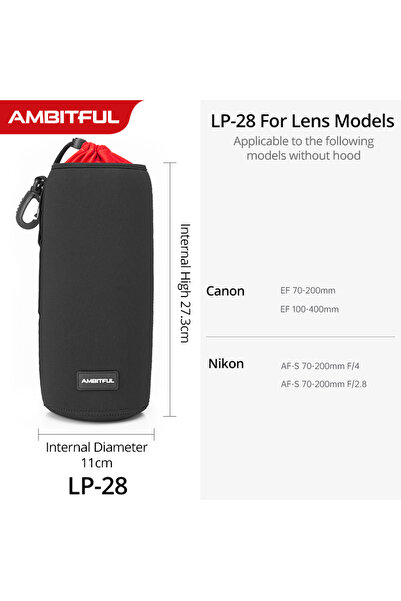 Choice حقيبة عدسة كاميرا LP-28 الجديدة من AMBITFUL، حقيبة برباط، متوفرة بأحجا...