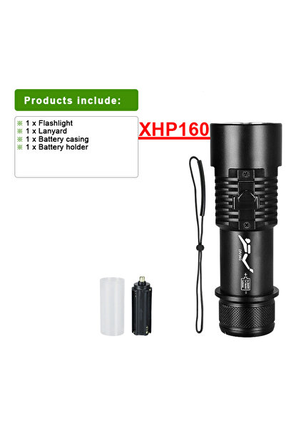 Choice مصباح غوص احترافي XHP 160 بدون بطارية، مصباح LED عالي الطاقة، مقاوم للماء بمعيار IPX8