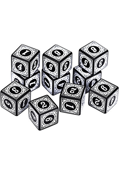 Choice3 مجموعة من 10 قطع من النرد الأبيض المصنوع من الأكريليك، نرد متعدد الأو...