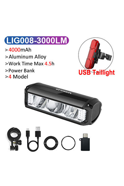 Choice مصباح دراجة أمامي من نيوبولر، سعة 2000 مللي أمبير، شدة إضاءة 3000 لومن...