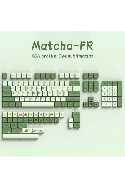 Choice Matcha FR FR Keycaps PBT XDA Keycap For Cherry MX Switch Gaming Mechanical Keyboard GMK67 Dye Sub Fr