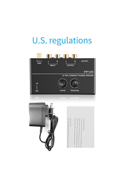 Kebidumei محول أمريكي، مضخم صوت فونو فائق الصغر، مضخم صوت فونو مع تحكم في مستوى الصوت، مدخلان RCA، مدخلان R