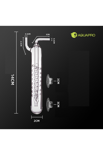 Choice جهاز أكوابرو لتسجيل فقاعات حلزونية لحوض السمك، موزع، زجاج، بخاخ ثاني أكسيد الكربون (CO2)