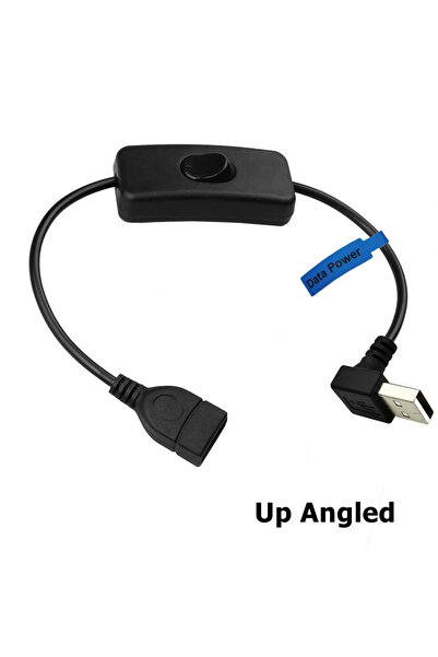 BSN كابل تمديد USB ذكر إلى أنثى بطول 0.3 متر بزاوية 90 درجة مع مفتاح تشغيل/إيقاف