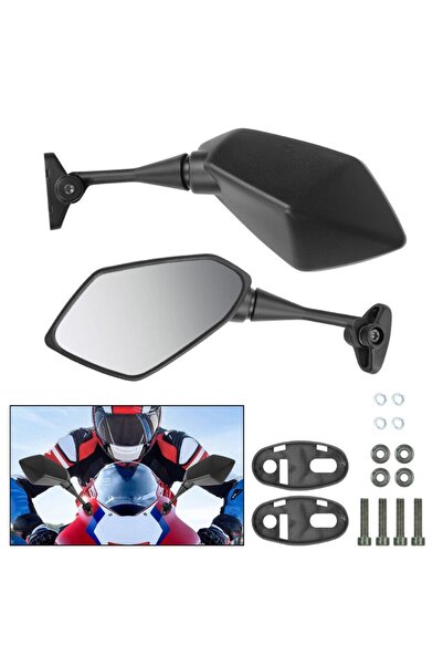 Choice مرايا سوداء للدراجات النارية والسكوتر هوندا CBR250R وياماها YZF R1 R6 ...