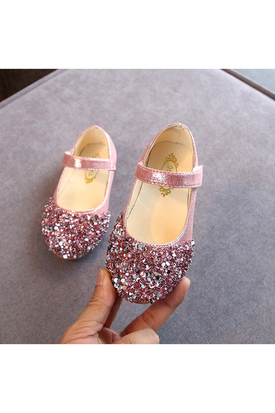 Choice حذاء وردي جديد للأطفال من ربيع 2023، مقاس 21 (طول النعل الداخلي 13.3 سم)، حذاء أميرة للبنات، حذاء لامع للأطفال الرضع