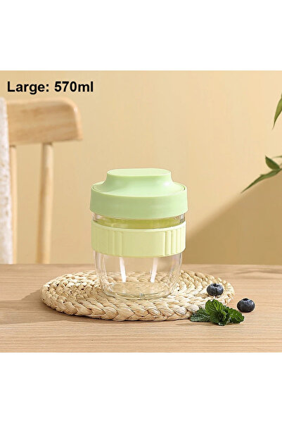 Choice كوب إفطار أخضر 570 مل أو 480/570 مل، كوب محمول لحبوب الشوفان والمكسرات...