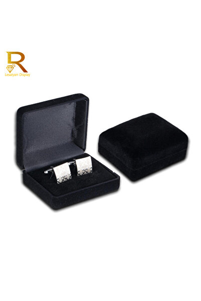 Choice All Black Wholesale Black Velvet Cufflinks Gift Box Men Shirt Cufflinks Gemelos Carrying Case Cuff L