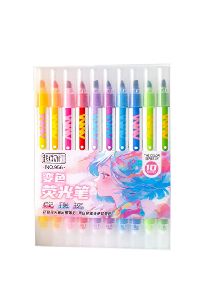Choice 10 colors 10pcs Double-ended Magic Color Changing Highlighter Pen Set Student Diary Scrapbook Painti