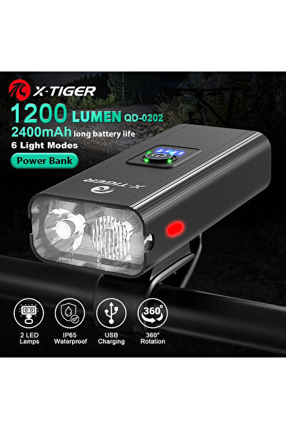 Choice QD-0202 X-TIGER Bike Light Set Powerful USB Rechargeable Bright 10000m...