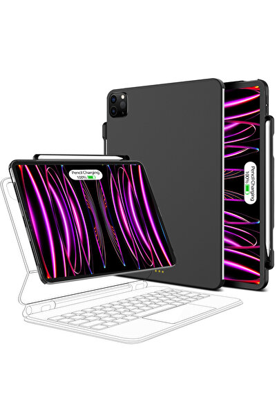 GOOJODOQ جراب مغناطيسي أسود لجهاز iPad Pro 11 (2018-2022) متوافق مع iPad Pro 11 (2024) و iPad Air 4 و iPad Pro 5 و iPad Pro 13 و iPad Pro 4 و iPad Pro 12.9 (الجيل السادس والجيل الخامس والجيل الرابع والجيل الثالث)