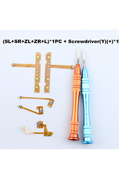 Choice For the 1 set 2pc Screwdriver + Flex Cable for Joycon Switch Strap Ribbon SL SR ZR ZL L Spare Parts