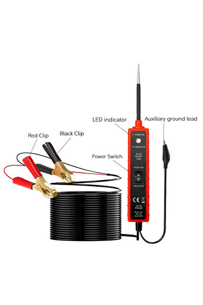 Choice EM285 DC Automotive Electrical System Test Pen 6-24V with LED Test Light Polarity Identification ...