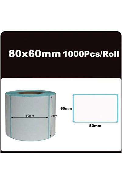 Choice8 لفة واحدة - 80 × 60 مم، ملصقات حرارية بيضاء فارغة للطابعة، 20/30/40/5...