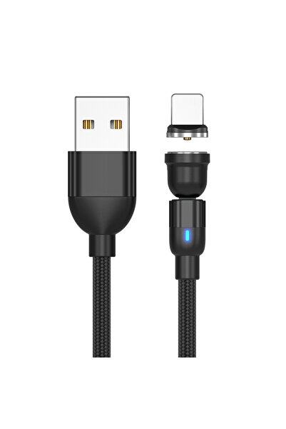 Choice كابل USB-C مغناطيسي دوار أسود بطول متر واحد (3.3 قدم) لأجهزة iPhone 54...