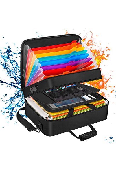 Choice حافظة ملفات محمولة متعددة الطبقات، مقاومة للحريق والماء، قابلة للتوسيع...