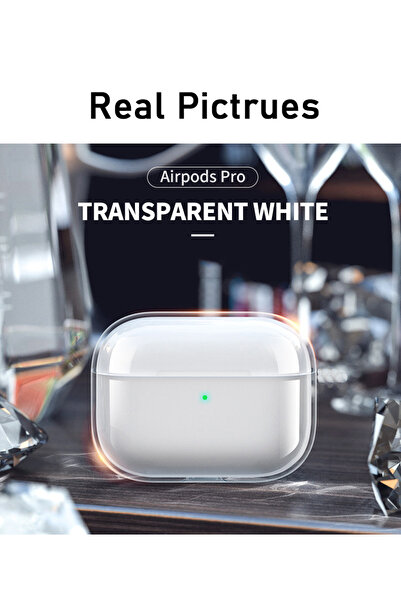 Choice جراب سماعات أذن شفاف أصلي أبيض اللون لسماعات AirPods Pro من الجيل الأول والثاني والثالث، مقاوم للخدش