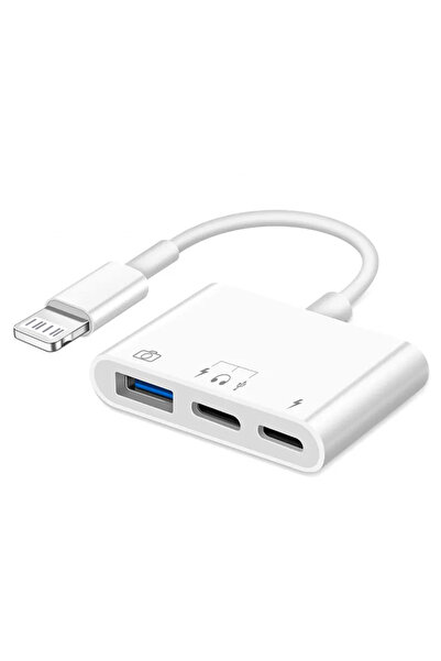 Choice محول كاميرا Byscoon 3 في 1 من Lightning إلى USB مع منفذ USB-C لسماعات ...