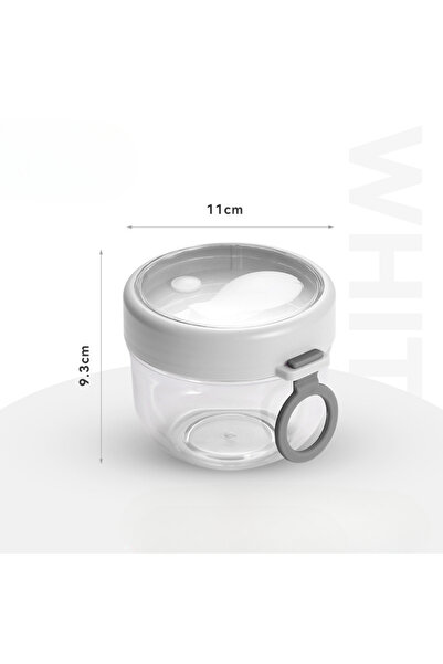 Choice 600ml White 600ml Oatmeal Cup Airtight Lid Thickened with Spoon Food S...