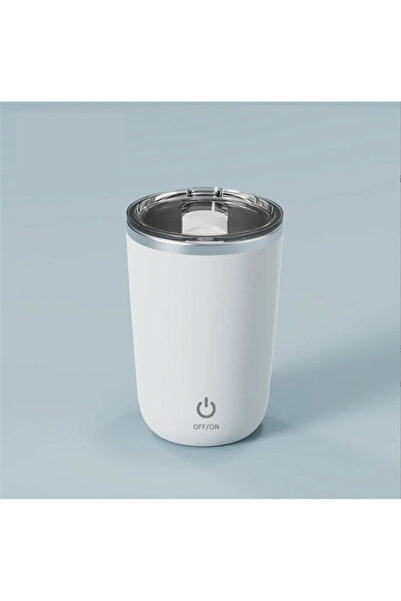 Choice كوب تقليب قهوة أوتوماتيكي أبيض سعة 350 مل، قابل لإعادة الشحن، كوب خلط ...