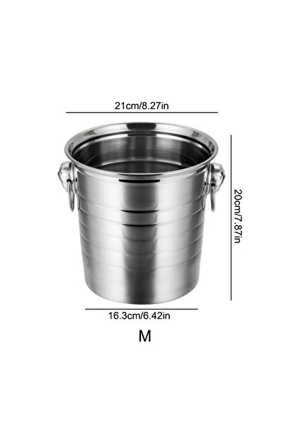 Choice B-Medium-5L 3/5L Stainless Steel Ice Bucket Wine Beer Cooler Bucket Ice Maker For KTV Bar Kitchen Pa