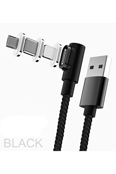 Choice كابل شحن سريع USB من النوع C أسود اللون، 5 أمبير، مزود بمغناطيس ومؤشر ...
