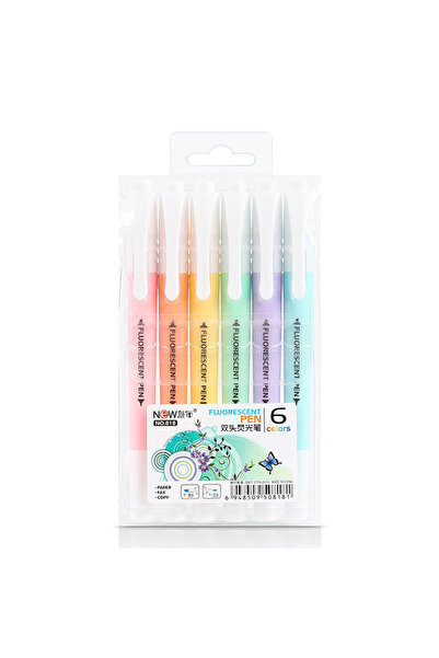 Choice 6 colors 6Pcs/Set Double Head Fluorescent Highlighter Pen Markers Pastel Drawing Pen for Student Sch