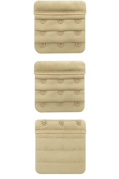 DaphKids Women's Bra Extender Clasp 3 Hooks 3 Rows Detachable 3-Pack - Cream