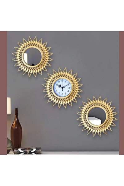 Choice B 3pcs Best Sellers 3 Pcs European Elegant Luxury Hotel Bathroom Decorative Clocks Antique Gold Fram