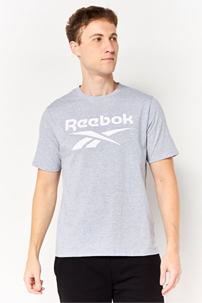 Reebok Men Sportswear Fit Short Sleeve Training T-Shirt, Light Grey