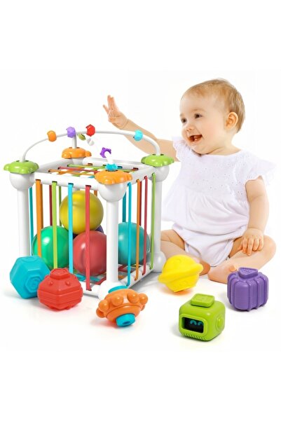 Choice مكعب تصنيف الأشكال الأبيض للأطفال من عمر 6 أشهر فما فوق، لعبة حسية للأ...